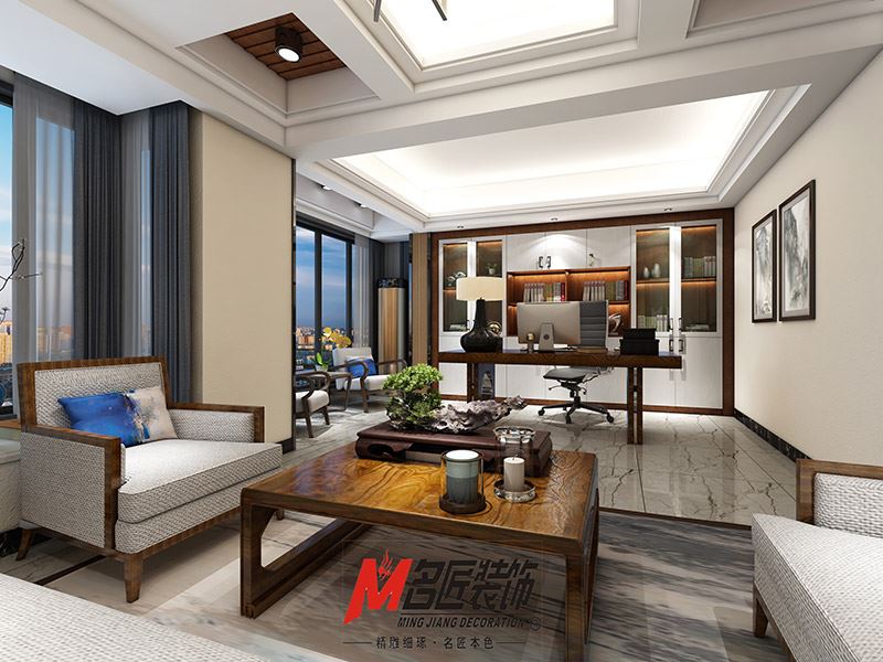 揭陽市博雅苑B區(qū)現(xiàn)代風格辦公空間裝修案例