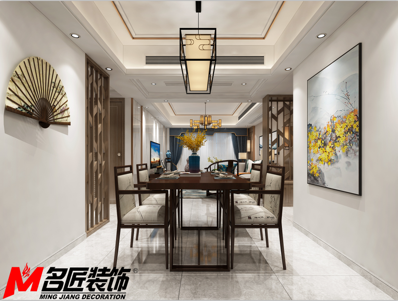 德陽(yáng)市世家城南1號(hào)新中式風(fēng)格三居室裝修案例